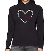 LA Pop Art Blessed Heart - Women's Word Hooded Sweatshirt