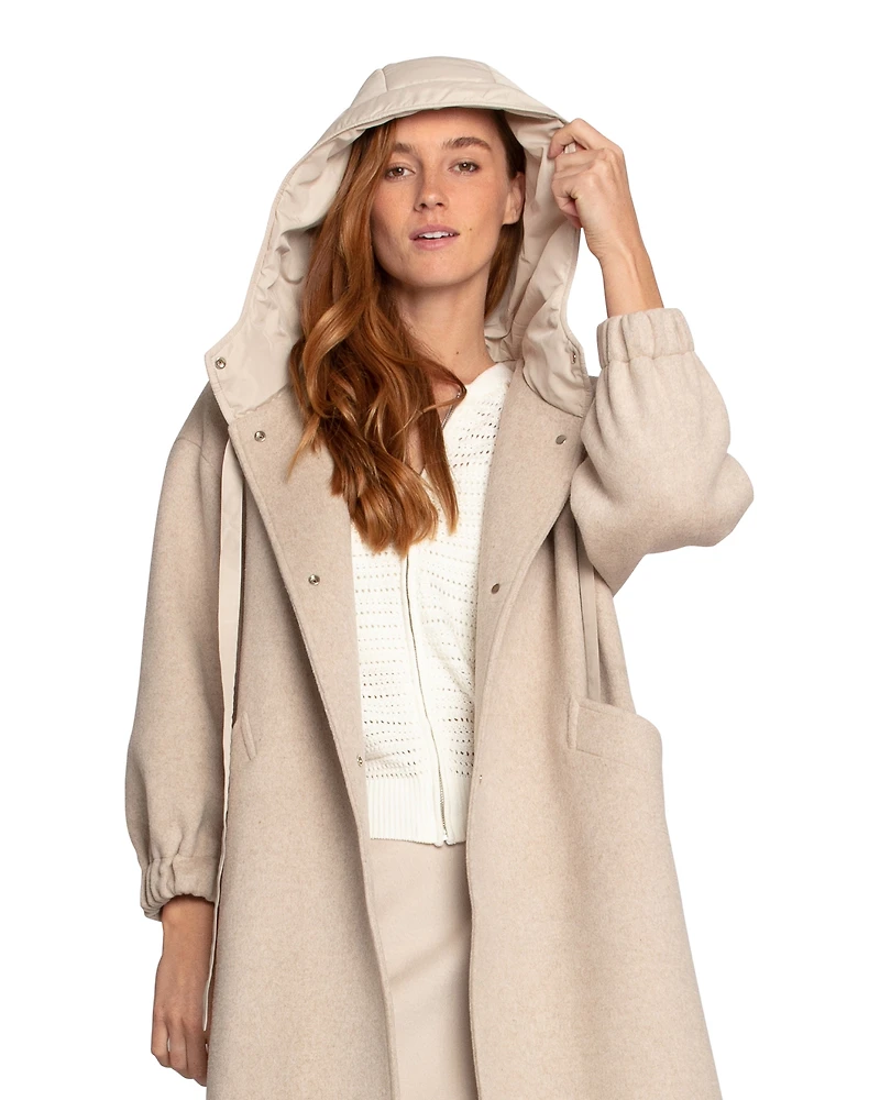 Belle & Bloom Womens Fantasy Land Wool Blend Hooded Coat