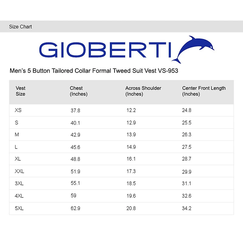 Gioberti Men's 5 Button Slim Fit Formal Herringbone Tweed Suit Vest