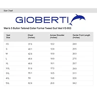 Gioberti Men's 5 Button Slim Fit Formal Herringbone Tweed Suit Vest