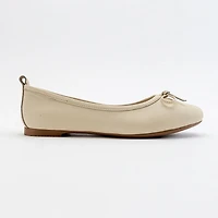 Forever & Always Womens Florence Leather Ballerina Flats