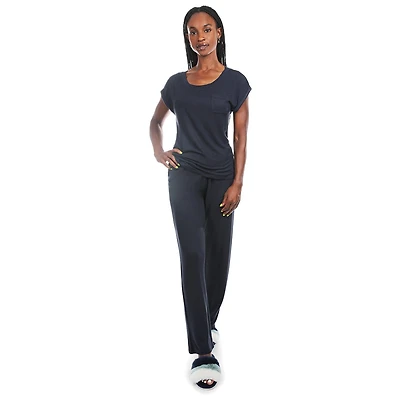 MeMoi Women's Cap-Sleeve T-Shirt and Matching Pants Set