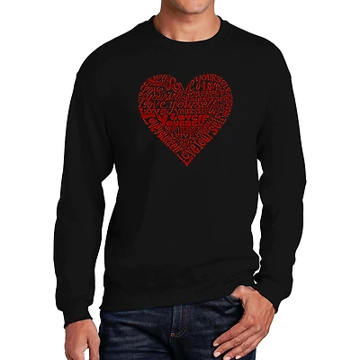 LA Pop Art Love Yourself - Men's Word Crew Sweatshirt