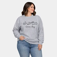 Simply Sage Market - Embroidered Baseball Game Day Icons  Women's Plus Sized Graphic Sweatshirt