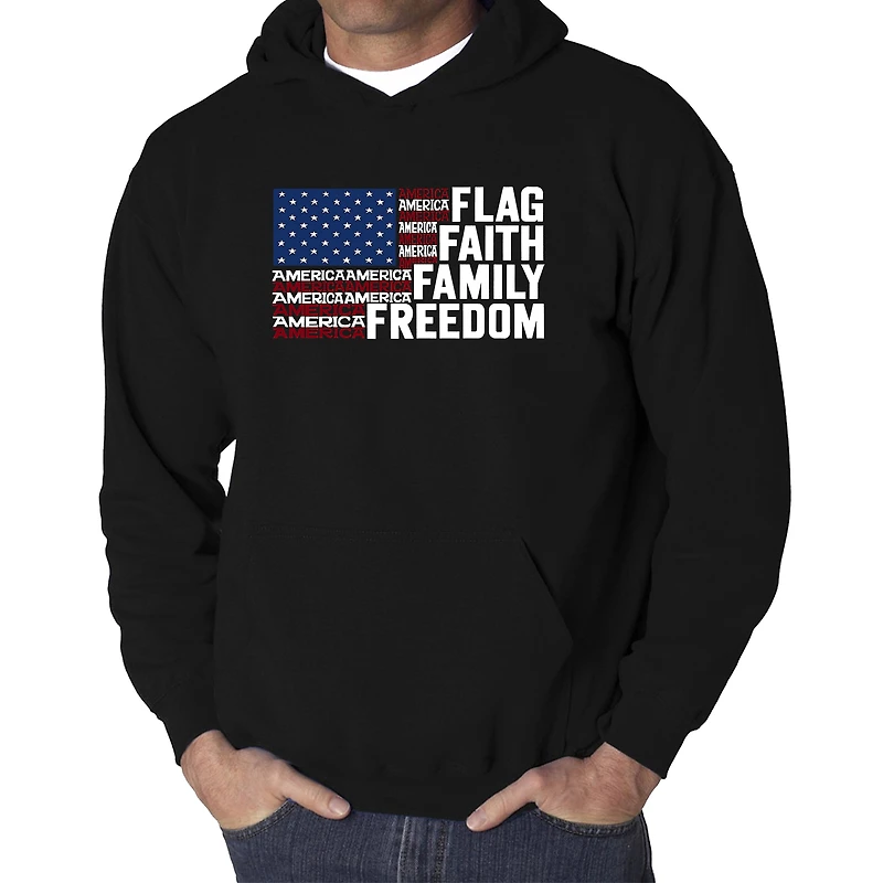 LA Pop Art Faith Flag - Men's Word Hooded Sweatshirt