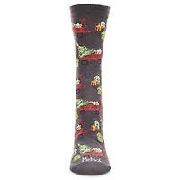 MeMoi Women's Red Wagon Holiday Crew Socks