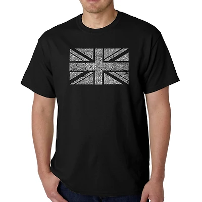 LA Pop Art Men's Union Jack Word T-Shirt