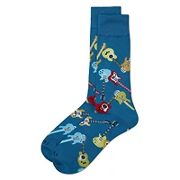 MeMoi Men's Guitars Rayon from Bamboo Crew Socks
