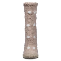 MeMoi Women's Polka Dot Marshmallow Cozy Crew Socks