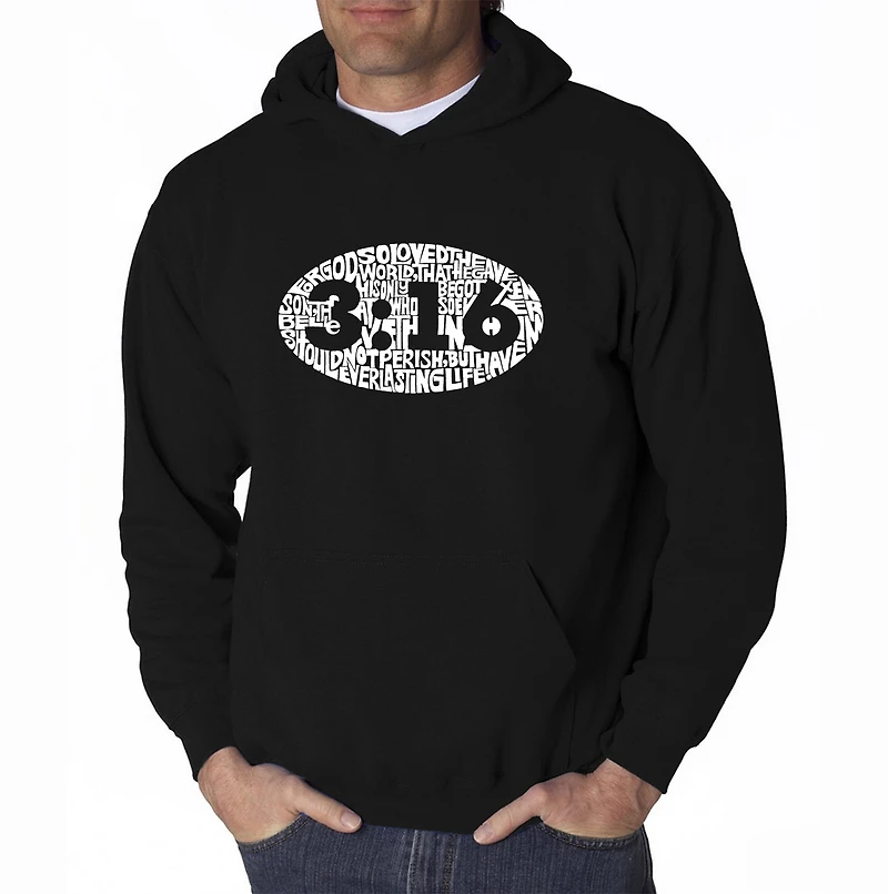 LA Pop Art John 3:16 - Men's Word Hooded Sweatshirt