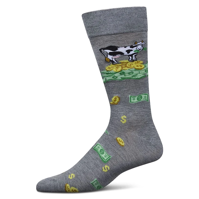 MeMoi Men's Cash Cow Rayon From Bamboo Crew Socks