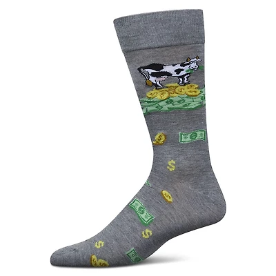 MeMoi Men's Cash Cow Rayon From Bamboo Crew Socks
