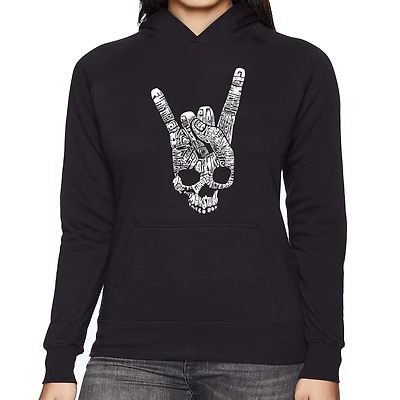 LA Pop Art Heavy Metal Genres - Women's Word Hooded Sweatshirt