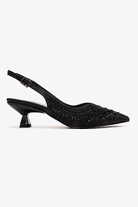 Prologue Shoes Womens Royale Embellished Kitten Heel Pump
