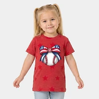 The Juniper Shop - Coquette Patriotic Baseball Toddler Short Sleeve Star Tee