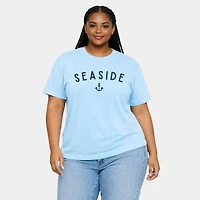 Simply Sage Market - Seaside Anchor Women's Plus Sized Garment Dyed Graphic T-Shirt