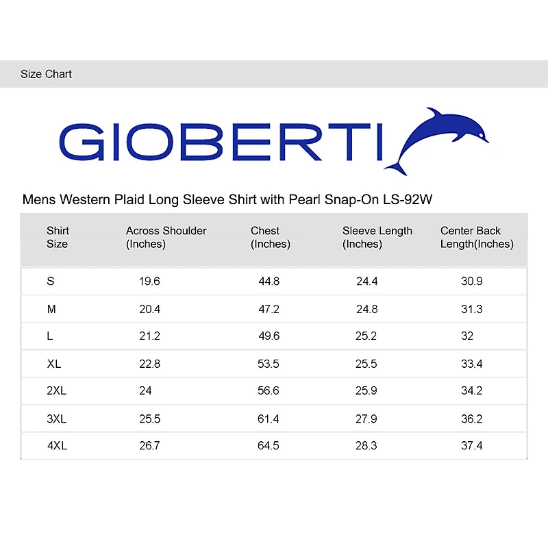 Gioberti Men's Western Plaid Long Sleeve Shirt with Pearl Snap-on