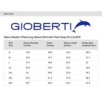 Gioberti Men's Western Plaid Long Sleeve Shirt with Pearl Snap-on