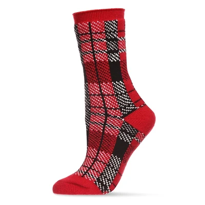 MeMoi Women's Plaid Buttersoft Cozy Crew Socks