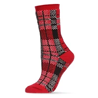 MeMoi Women's Plaid Buttersoft Cozy Crew Socks