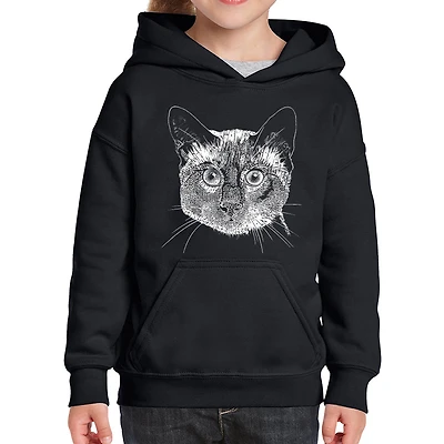LA Pop Art Girls Word Hoodie - Siamese Cat