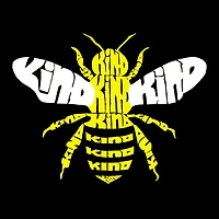 LA Pop Art Men's Bee Kind Word T-Shirt, 100% Cotton, Crew Neck - Short Sleeve