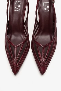 Prologue Shoes Womens Eleana Slingback Mesh Stiletto Pump
