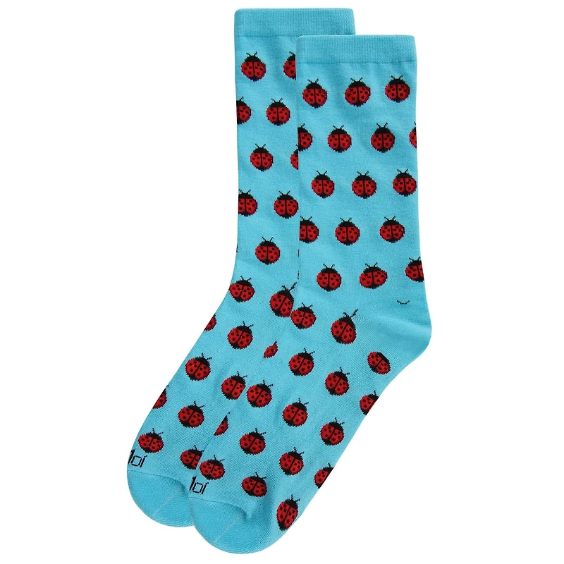 MeMoi Ladybug Bamboo Blend Crew Socks