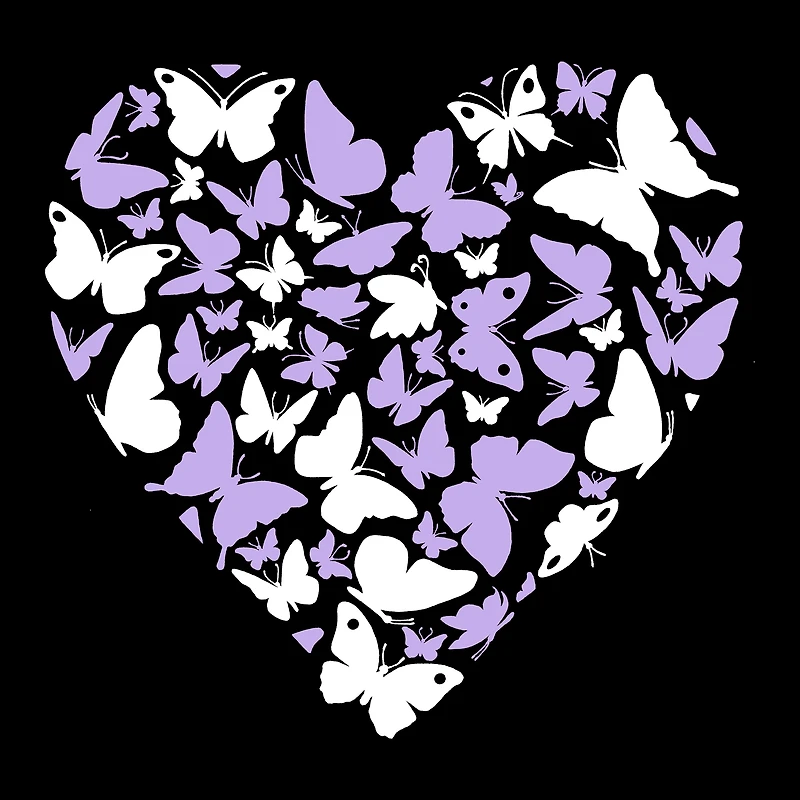 LA Pop Art Men's Cotton-Poly T-Shirt - Butterfly Heart