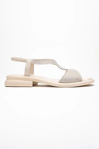 Forever & Always Womens Sieglinde Embellished Leather Sandals