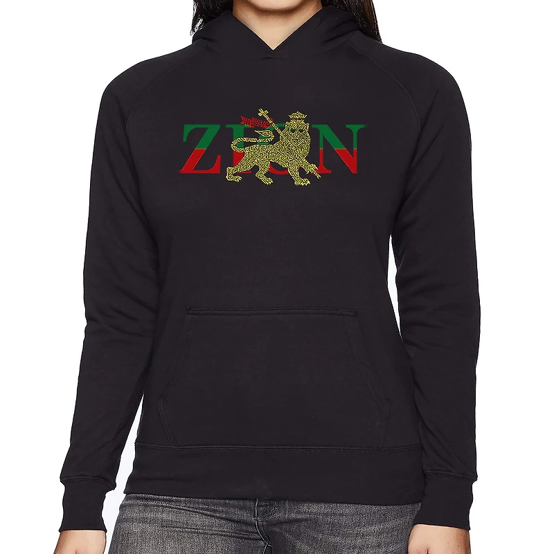 LA Pop Art Zion - One Love Women's Word Hooded Sweatshirt