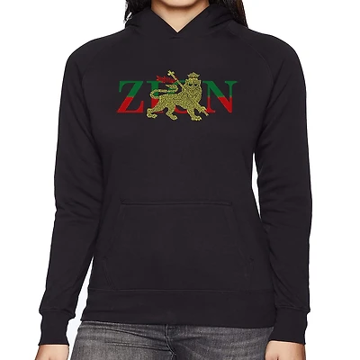 LA Pop Art Zion - One Love Women's Word Hooded Sweatshirt