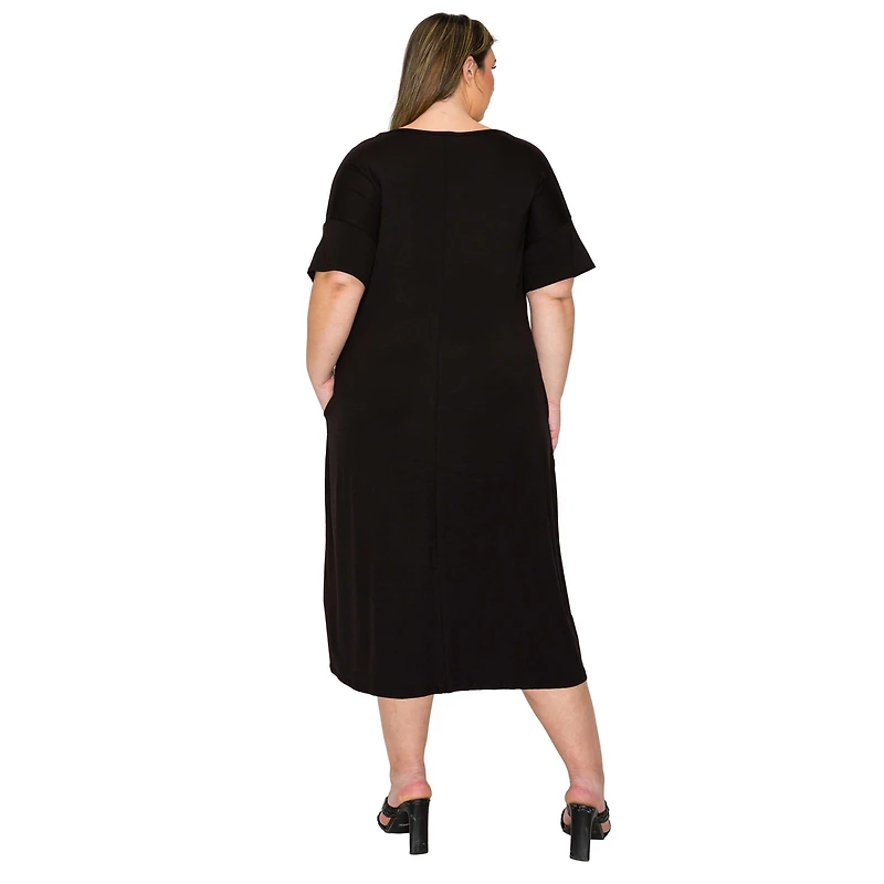 L I V D Women's Plus Olivia Pocket Midi Dress