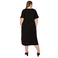 L I V D Women's Plus Olivia Pocket Midi Dress