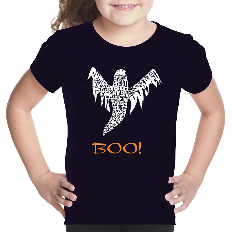 LA Pop Art Girls Word T-Shirt - Halloween Ghost