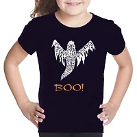 LA Pop Art Girls Word T-Shirt - Halloween Ghost