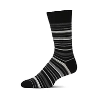 MeMoi Men's Slick Stripes Luxuriously Soft Cashmere Blend Crew Socks