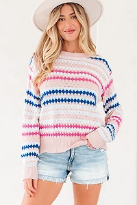 Threaded Pear Women's Amelia Patterned Drop Shoulder Sweater