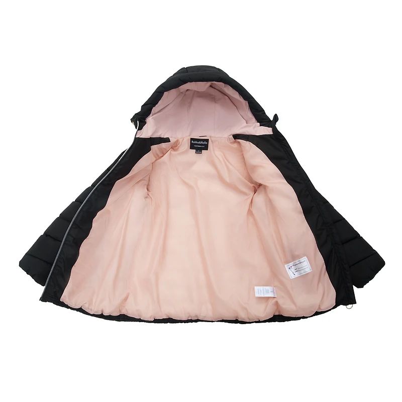 Rokka&Rolla Little & Big Kid Girls Lightweight Mid-Length Puffer Jacket