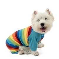 Leveret Dog Cotton Rainbow Striped Pajamas
