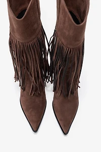 Prologue Shoes Womens Gueras Fringe Pointed Toe Boot