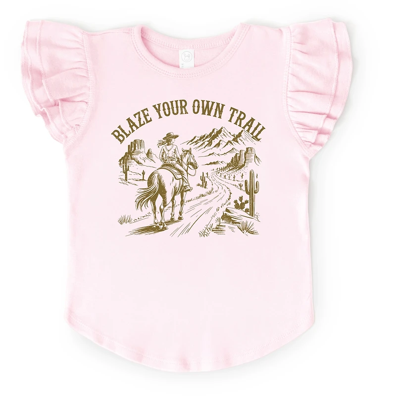 The Juniper Shop - Blaze Your Own Trail Cowgirl Flutter Sleeve Graphic T-Shirt