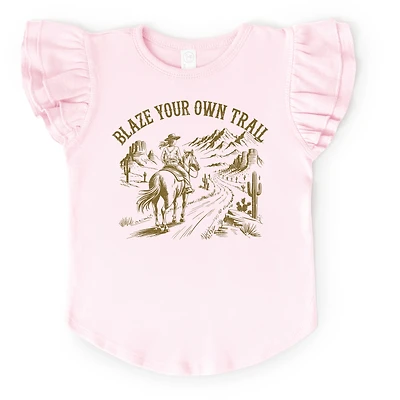 The Juniper Shop - Blaze Your Own Trail Cowgirl Flutter Sleeve Graphic T-Shirt