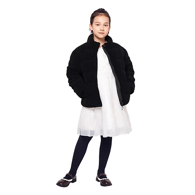 Rokka&Rolla Little & Big Kid Girls Faux Fur Puffer Jacket