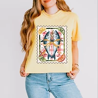 Simply Sage Market - Sardines Stamp Women's Boxy Crop Top Graphic T-Shirt