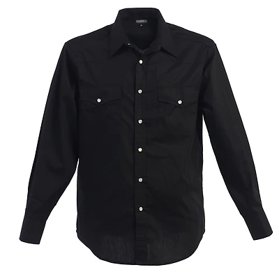 Gioberti Men's Solid Long Sleeve Western Shirt with Pearl Snap-on Buttons