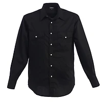 Gioberti Men's Solid Long Sleeve Western Shirt with Pearl Snap-on Buttons