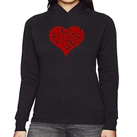 LA Pop Art All You Need Is Love - Women's Word Hooded Sweatshirt