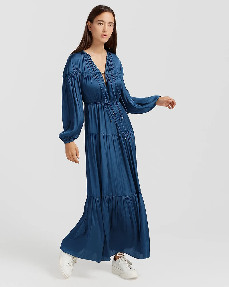 Belle & Bloom Womens Window Seat Tiered Maxi Dress