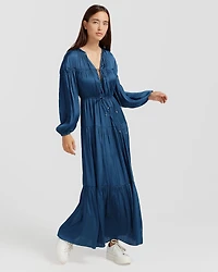 Belle & Bloom Womens Window Seat Tiered Maxi Dress